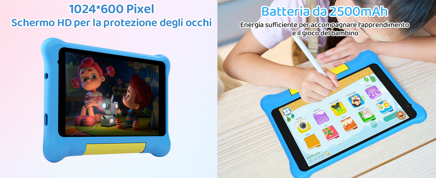 Children Android 7 Inch Tablet  13 5GB RAM 32GB ROM 128GB Expandable Quad Core Wi-Fi Bluetooth