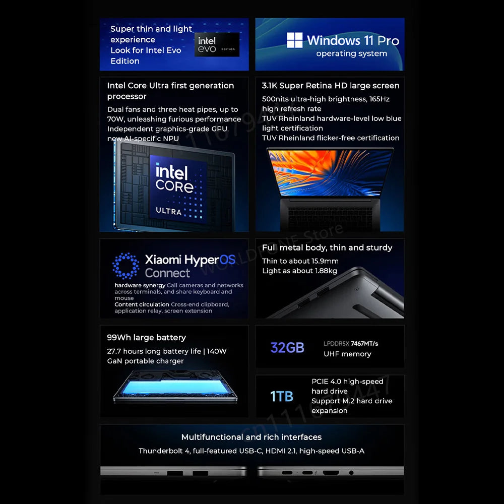 XIAOMI Redmi Pro 16 2024 Laptop Intel Ultra5