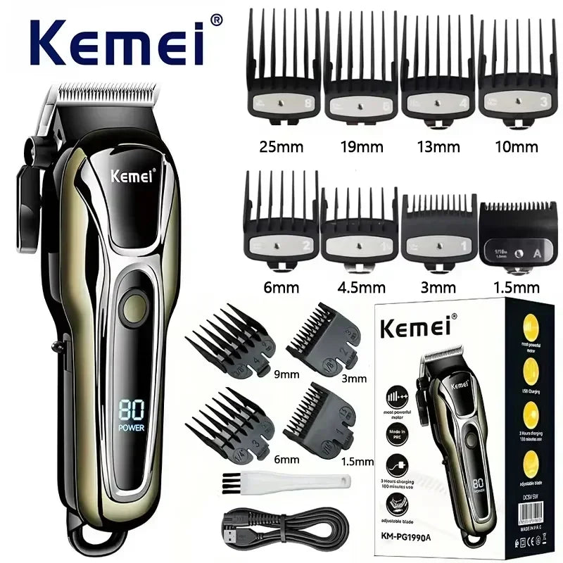 Professional Rechargeable Cordless Men Hair Clipper / Trimmer
