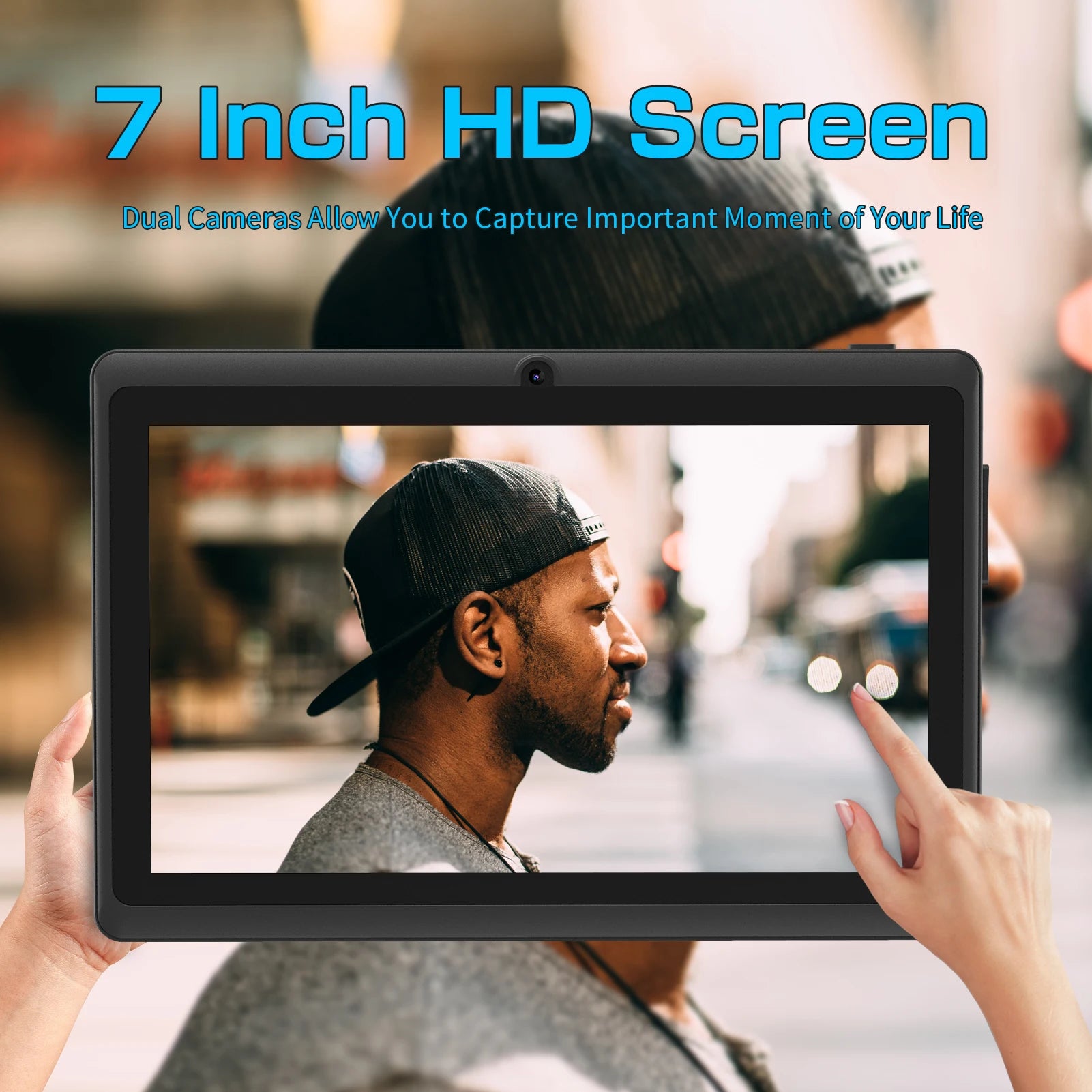 Pritom 7 Inch Quad Core Dual Camera Tablet with Leather Case