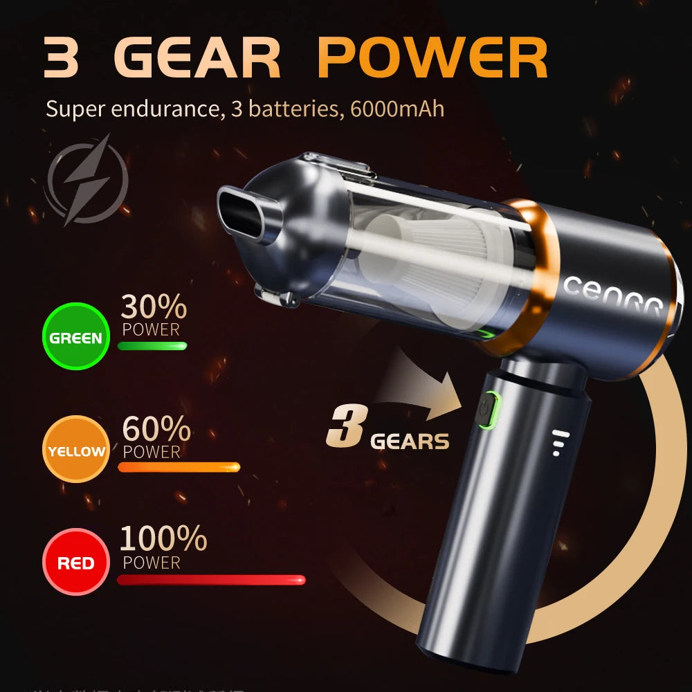 CENRR Mini Powerful Cordless Car Vacuum Cleaner