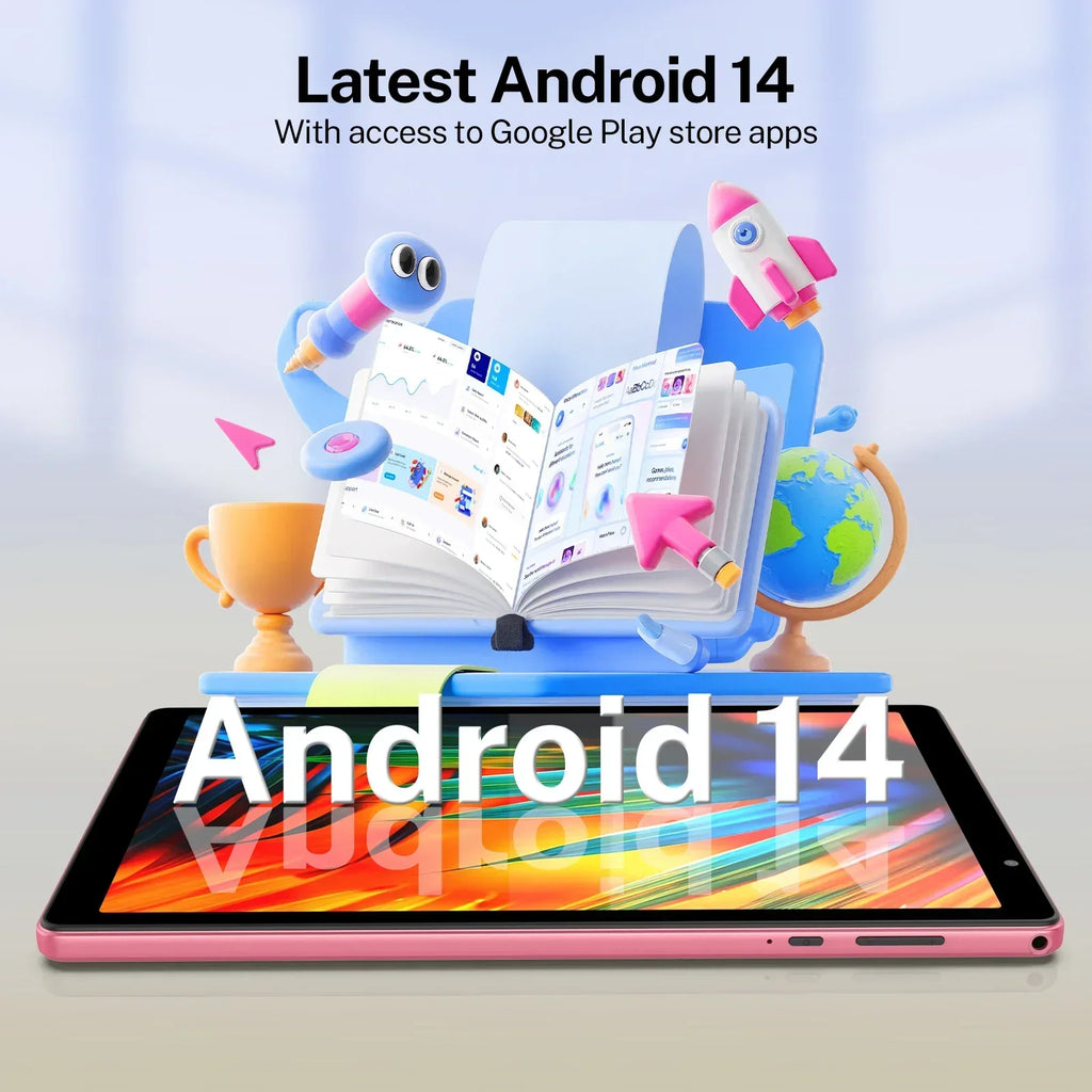 Android 14  10-inch Tablet, Quad-core Processor