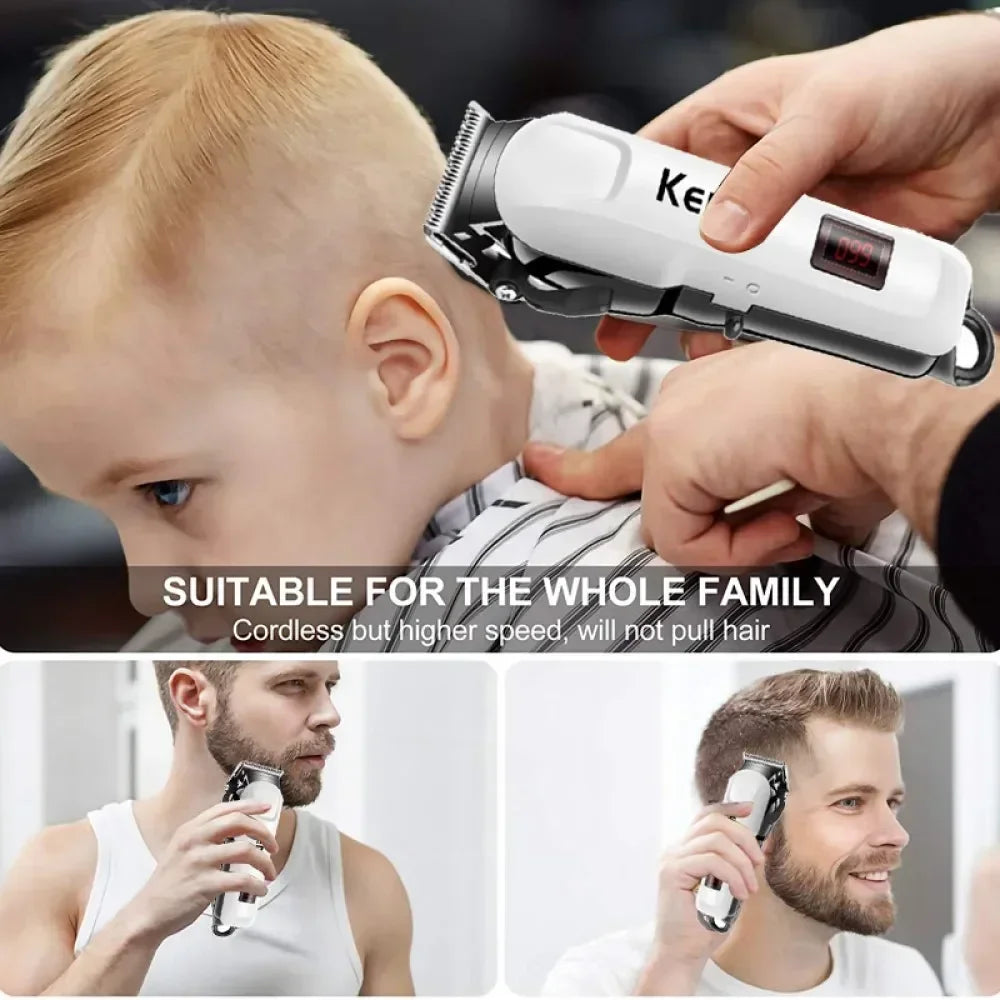 Kemei  Rechargeable Professional Men Hair Clipper Trimmer