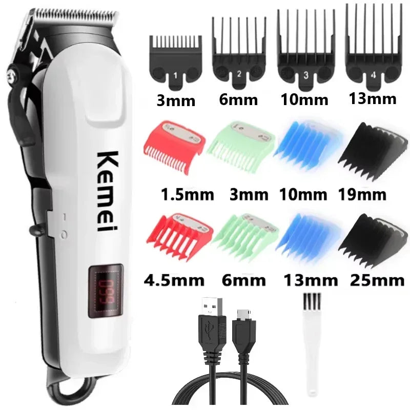 Kemei  Rechargeable Professional Men Hair Clipper Trimmer