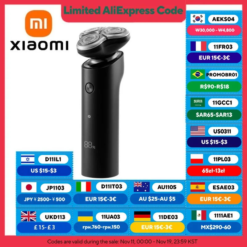 XIAOMI Electric Wet Dry Shaver Clipper Triple Blade Trimmer