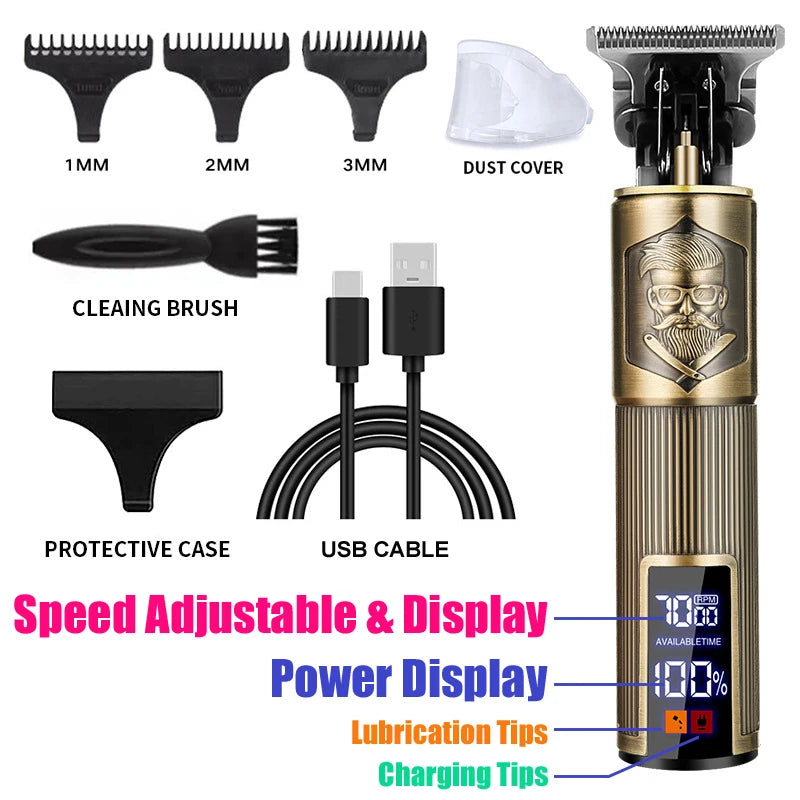 USB Charging Vintage Hair Clipper Machine