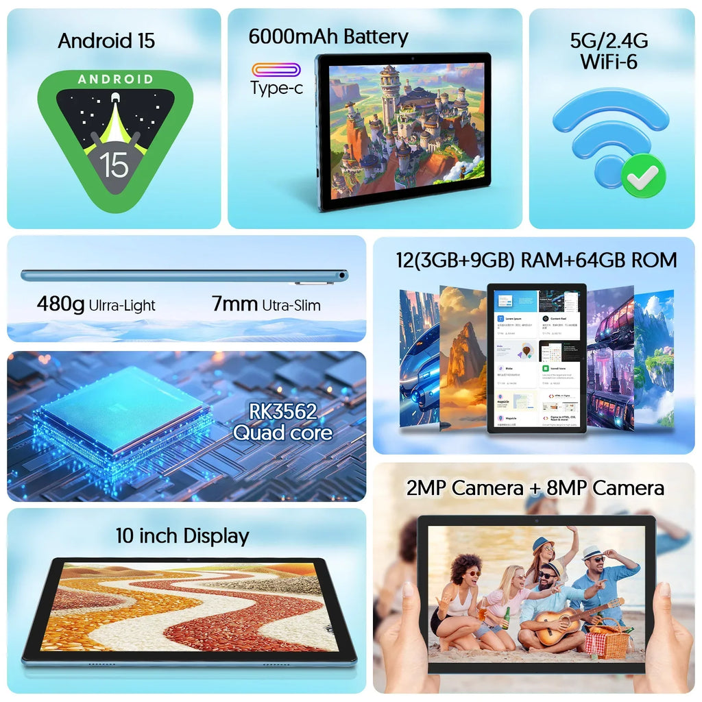 BAKEN 10-inch Android 15 tablet