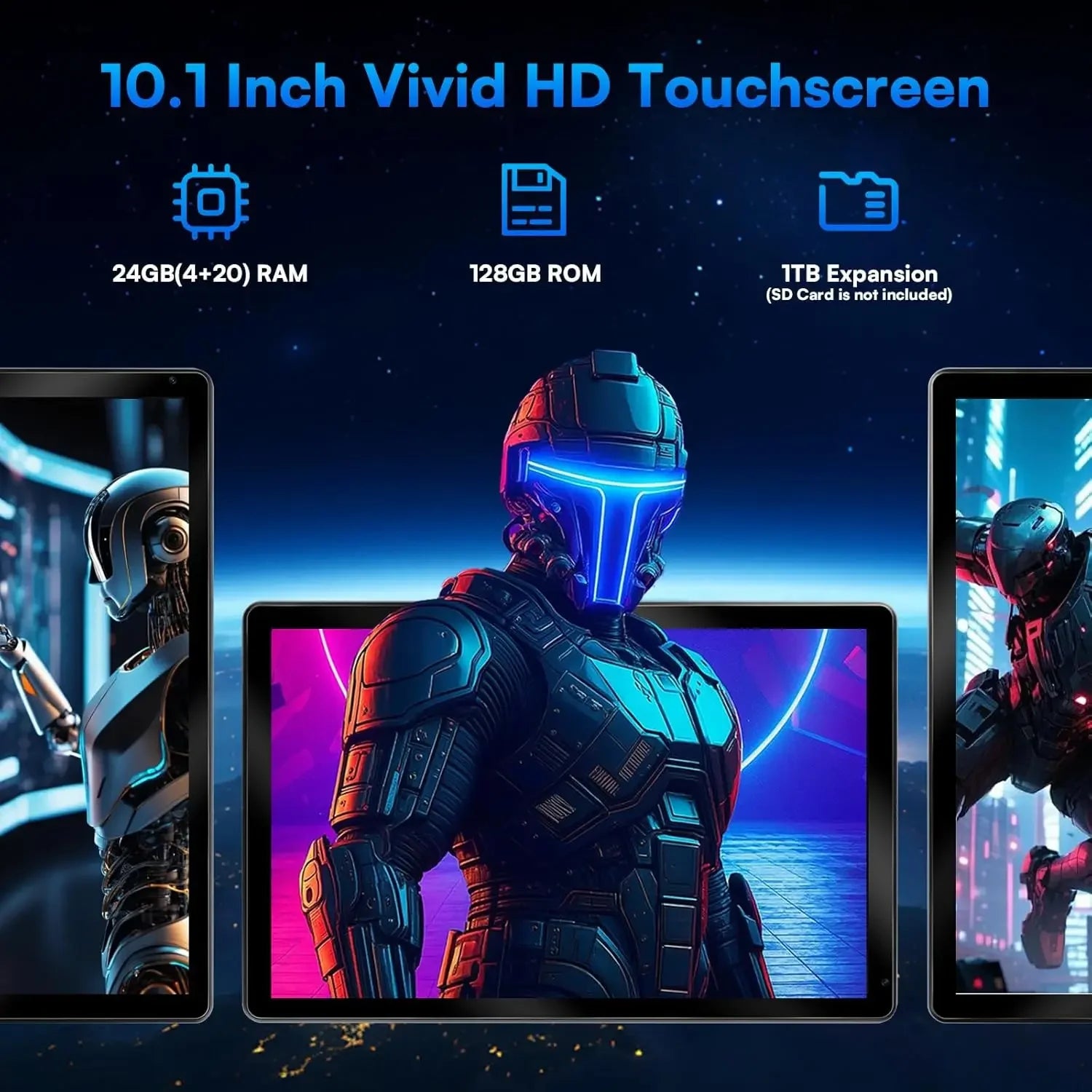 10 Inch Tablet Android 15 24GB+128GB Keyboard Mouse Headphone PC PAD Set