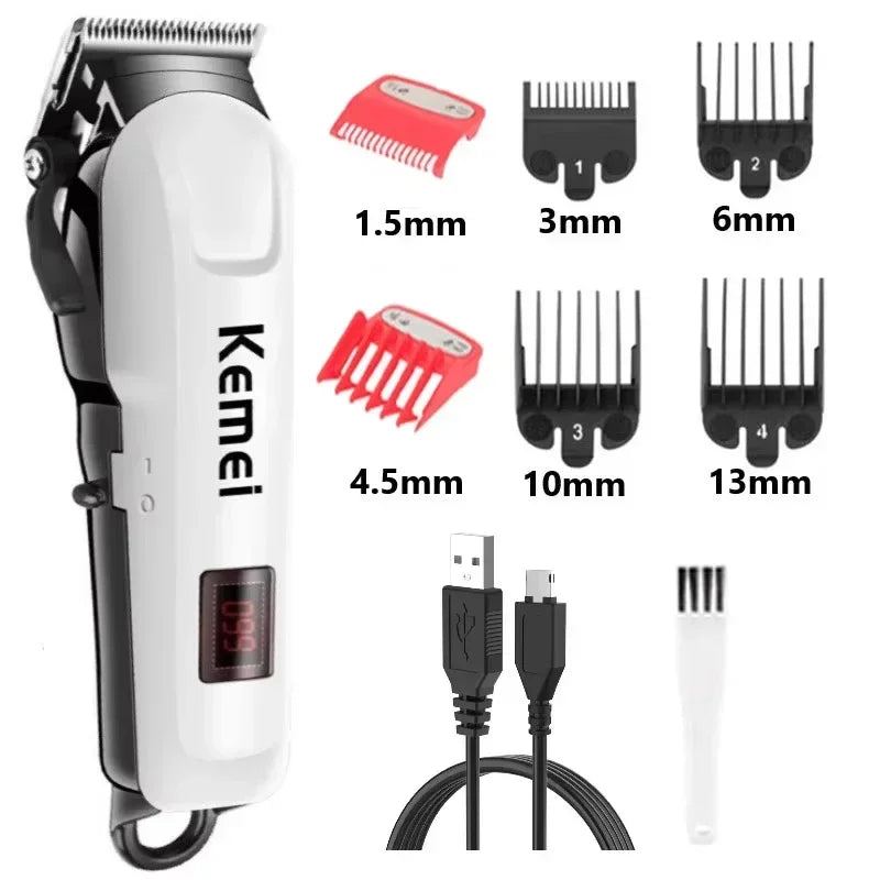 Kemei  Rechargeable Professional Men Hair Clipper Trimmer
