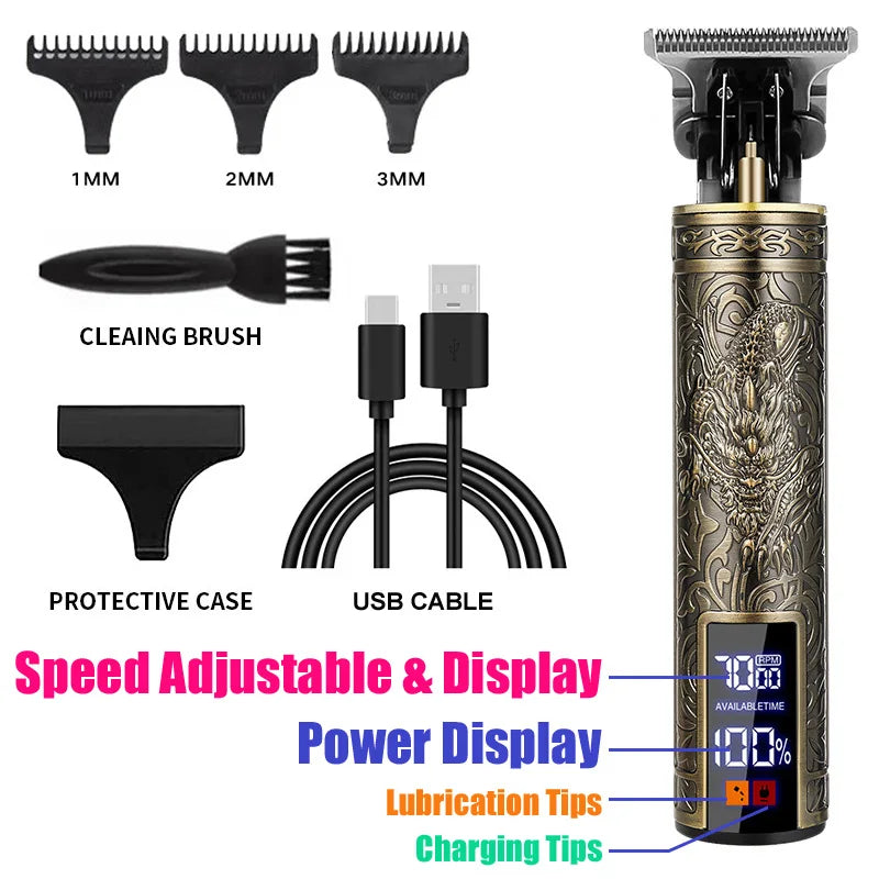 Professional Rechargeable Mens Hair Cutting Machine Beard Trimmer