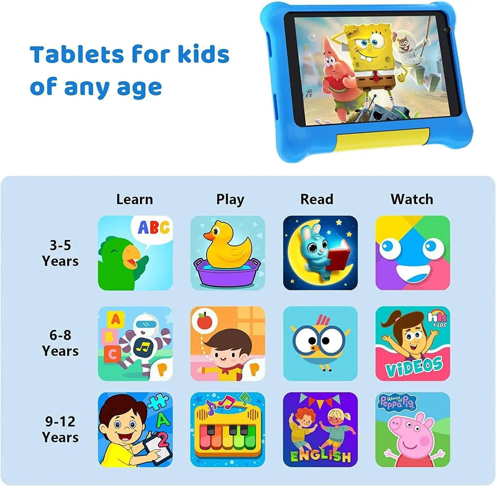 Children Android 7 Inch Tablet  13 5GB RAM 32GB ROM 128GB Expandable Quad Core Wi-Fi Bluetooth