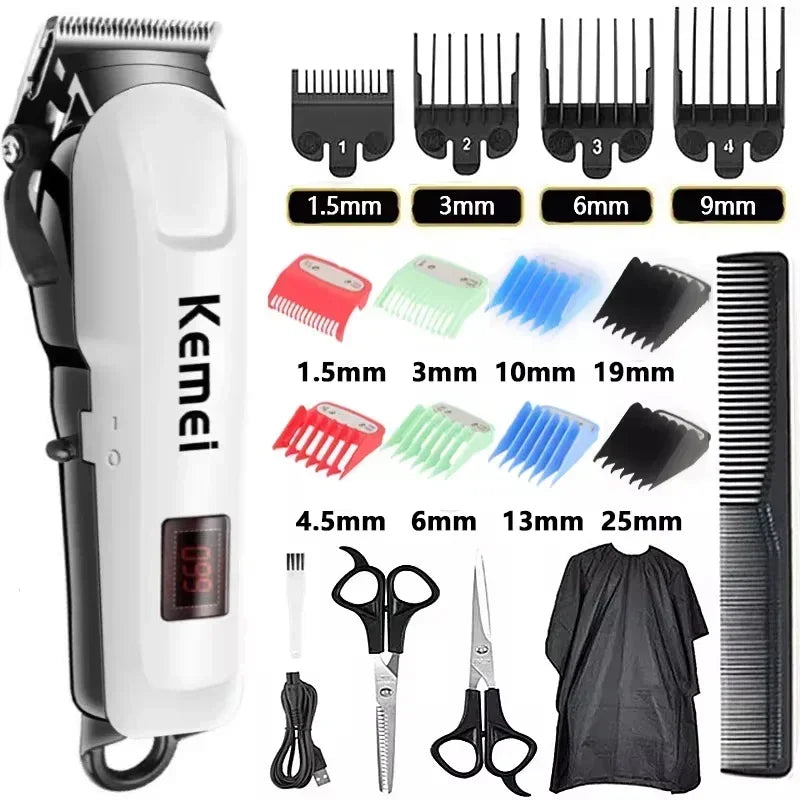 Kemei  Rechargeable Professional Men Hair Clipper Trimmer