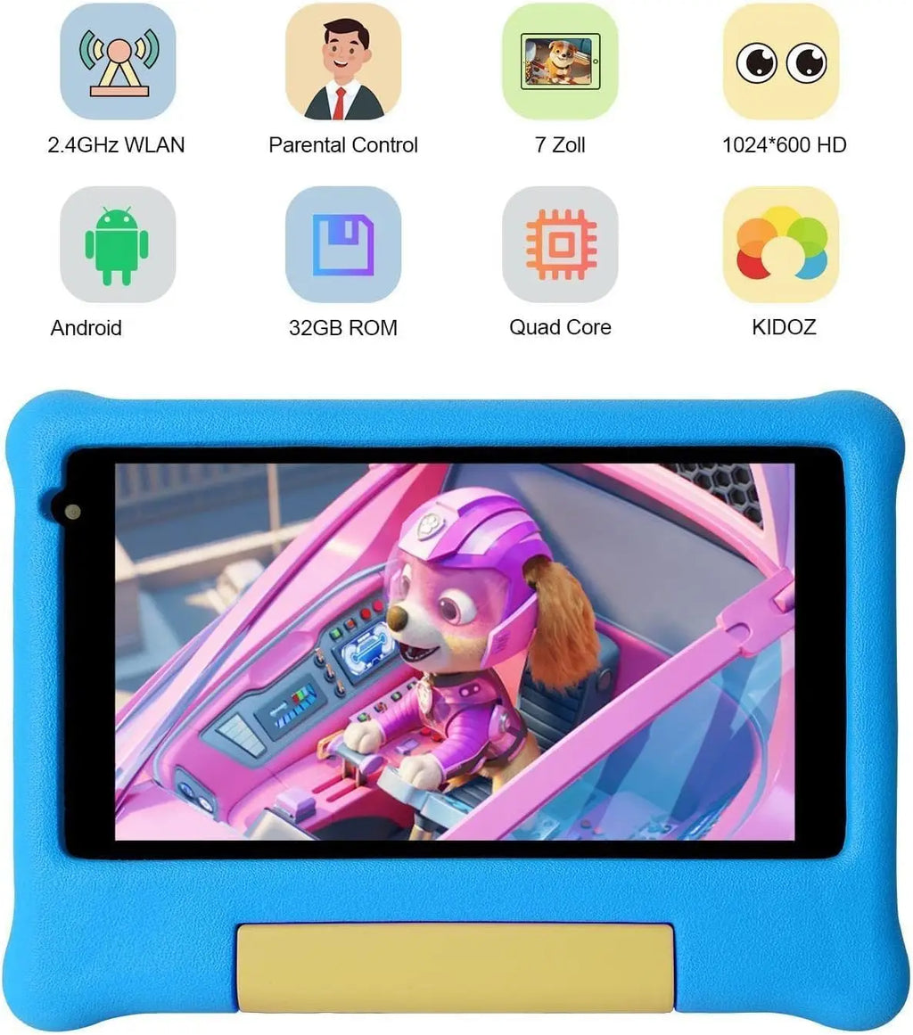Children Android 7 Inch Tablet  13 5GB RAM 32GB ROM 128GB Expandable Quad Core Wi-Fi Bluetooth