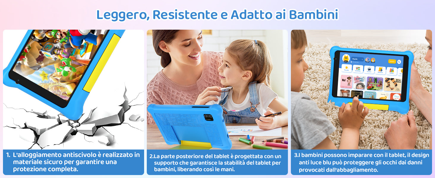 Children Android 7 Inch Tablet  13 5GB RAM 32GB ROM 128GB Expandable Quad Core Wi-Fi Bluetooth